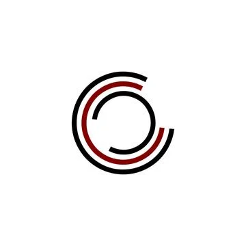 Simple C, CC, CCC, CCO initials company logo Stock Illustration