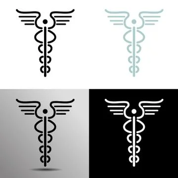 Simple Caduceus Icon Stock Illustration