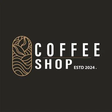 Simple caffeine drink coffee logo design cafe business vector coffee beans,.. Stock Illustration