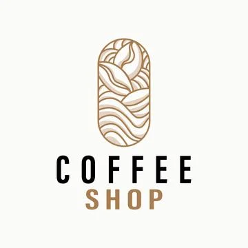 Simple caffeine drink coffee logo design cafe business vector coffee beans,.. Stock Illustration