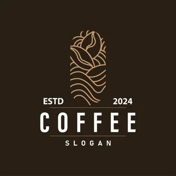Simple caffeine drink coffee logo design cafe business vector coffee beans,.. Stock Illustration