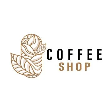 Simple caffeine drink coffee logo design cafe business vector coffee beans,.. Stock Illustration