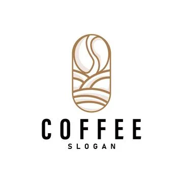 Simple caffeine drink coffee logo design cafe business vector coffee beans,.. Stock Illustration