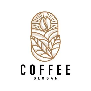 Simple caffeine drink coffee logo design cafe business vector coffee beans,.. Stock Illustration