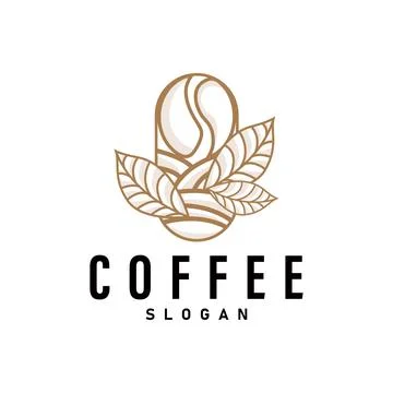 Simple caffeine drink coffee logo design cafe business vector coffee beans,.. Stock Illustration