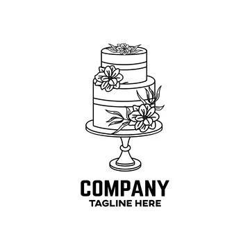 Simple cake logo Stock Illustration