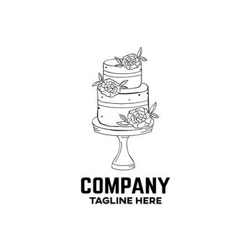 Simple cake logo Stock Illustration
