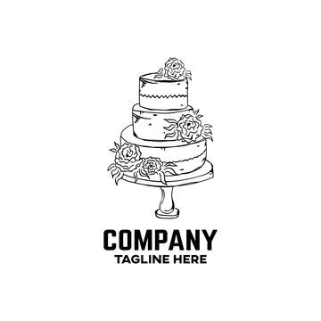 Simple cake logo Stock Illustration