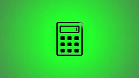 Simple calculator icon animation moves and rotates on green background, acc.. Stock Footage 346490836