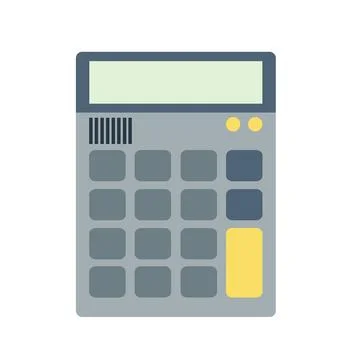 Simple calculator with rounded edges and a flat design. Flat style illustrati Stock Illustration