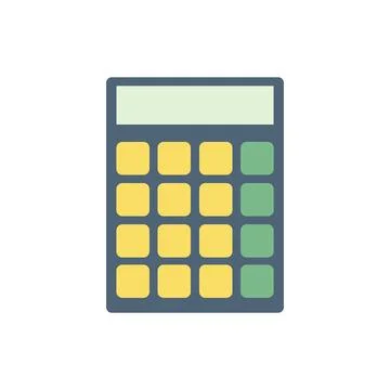 Simple calculator template with rounded edges and a flat design. Flat Stock Illustration