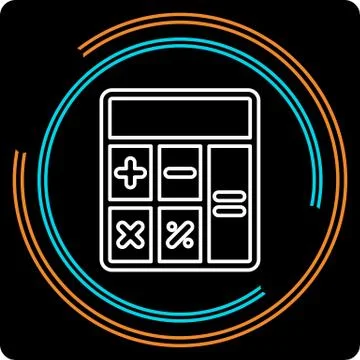 Simple Calculator Thin Line Vector Icon Stock Illustration
