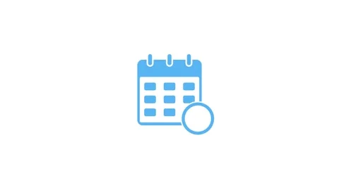 Simple calendar with date and check mark icon animation Stock Footage 321011938