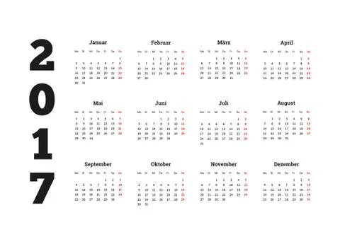Simple calendar on german language Stock Illustration