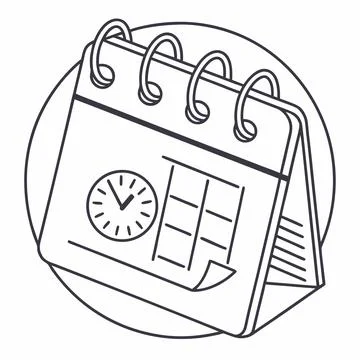 Simple Calendar Grid Icon Vector for Digital Planners Stock Illustration