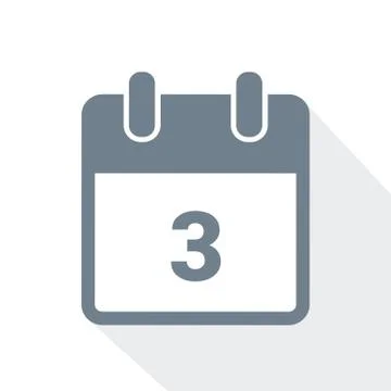 Simple calendar icon 3 on white background Illustrazione stock