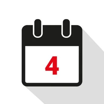Simple calendar icon 4 on white background Stock Illustration