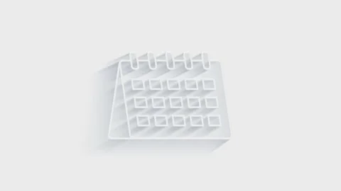 Simple calendar icon. White icon with shadow on transparent background. Stockbeeldmateriaal 151534491