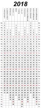 Simple calendar Layout for 2018 year Stock Illustration