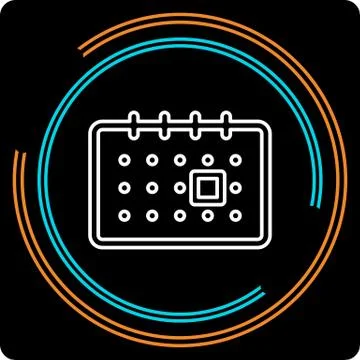 Simple Calendar Thin Line Vector Icon Stock Illustration