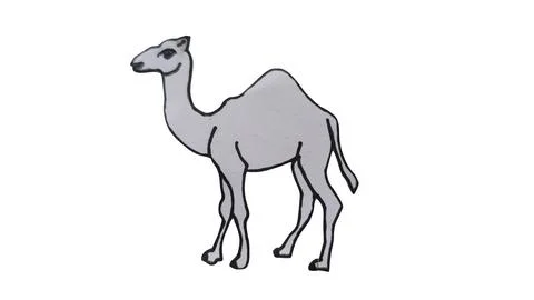 Simple camel silhouette illustration standing alone Stock Illustration
