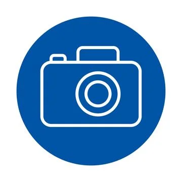 Simple Camera Icon in Blue Circle for Photography and Design Projects Stock Illustration