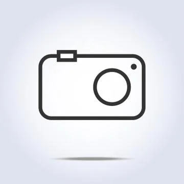 Simple camera icon gray color Stock Illustration