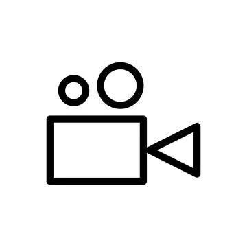 Simple camera icon line isolated on white background. Black flat thin icon .. Illustration