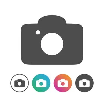 Simple Camera Icon Symbol Design Set Stock Illustration