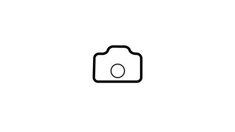 Simple camera icon,Camera campsite logo animation on white background, phot.. Stock Footage 321997527