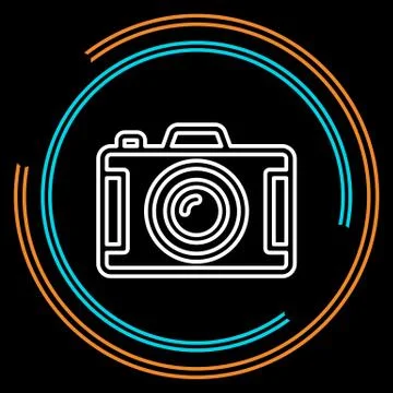 Simple Camera Thin Line Vector Icon Stock Illustration