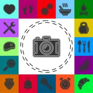 Simple Camera Vector Icon Stock Illustration