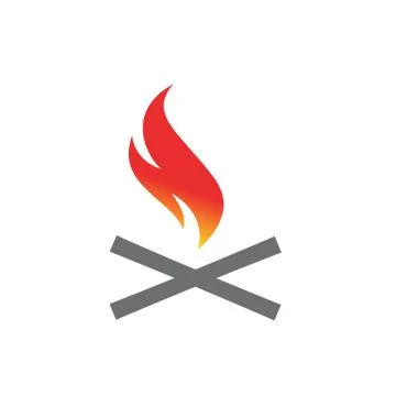 Simple camp fire logo design vector icon elements symbol illustrations Stock Illustration