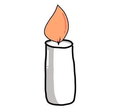 Simple candle cartoon Stock Illustration