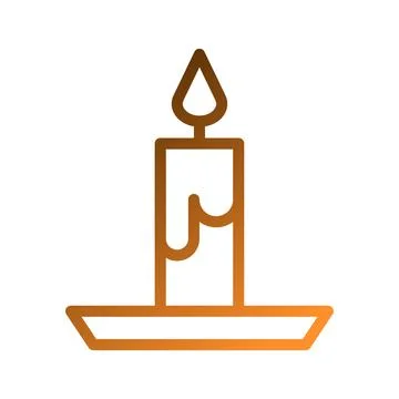 Simple Candle Icon with Warm Gradient Color Stock Illustration
