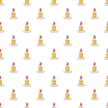 Simple candle pattern seamless Stock Illustration