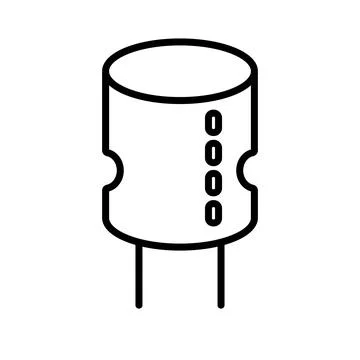 Simple capacitor component icon. Vector. Stock Illustration