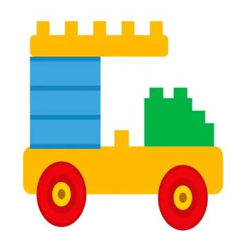 Simple Car Constructor Toy Isolated Illustration Stock Illustration