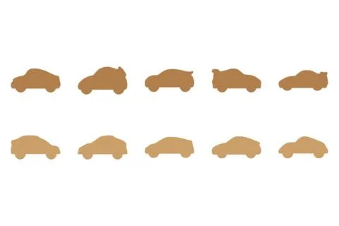 Simple car design set. Flat style transportation Stock Illustration