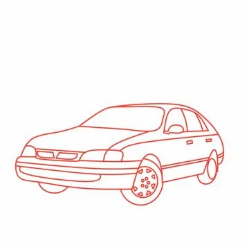 Simple car doodle illustration Illustrazione stock