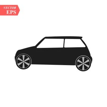 Simple Car Icon Vector. Flat Hatchback symbol. Perfect Black pictogram illust Stock Illustration