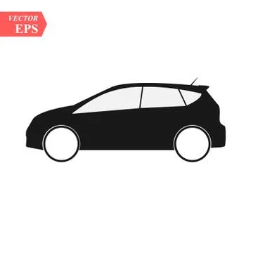 Simple Car Icon Vector. Flat Hatchback symbol. Perfect Black pictogram illust Stock Illustration