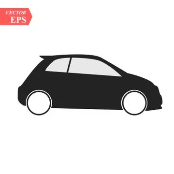 Simple Car Icon Vector. Flat Hatchback symbol. Perfect Black pictogram illust Stock Illustration
