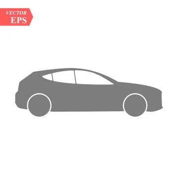 Simple Car Icon Vector. Flat Hatchback symbol. Perfect Black pictogram illust Stock Illustration