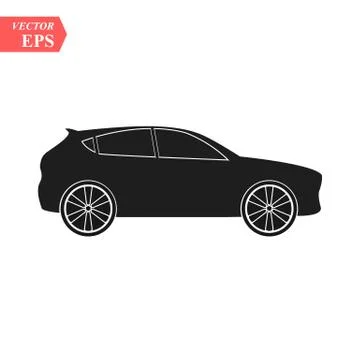 Simple Car Icon Vector. Flat Hatchback symbol. Perfect Black pictogram illust Stock Illustration