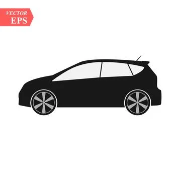 Simple Car Icon Vector. Flat Hatchback symbol. Perfect Black pictogram illu.. Stock Illustration