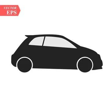 Simple Car Icon Vector. Flat Hatchback symbol. Perfect Black pictogram illu.. Illustrazione stock