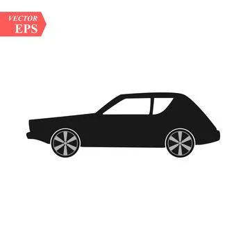 Simple Car Icon Vector. Flat Hatchback symbol. Perfect Black pictogram illu.. Stock Illustration
