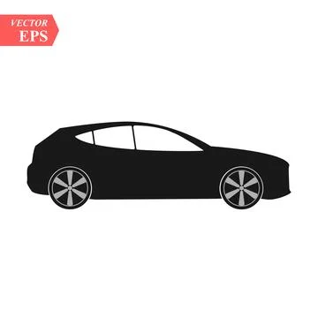 Simple Car Icon Vector. Flat Hatchback symbol. Perfect Black pictogram illu.. Stock Illustration