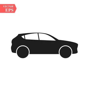 Simple Car Icon Vector. Flat Hatchback symbol. Perfect Black pictogram illu.. Illustrazione stock